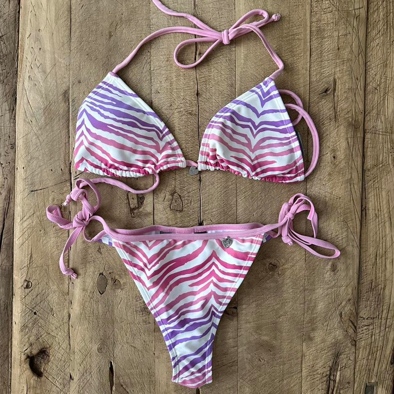 Vintage 2000’s pink & purple animal print bikini