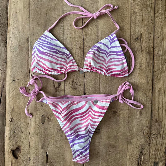 Vintage 2000’s pink & purple animal print bikini