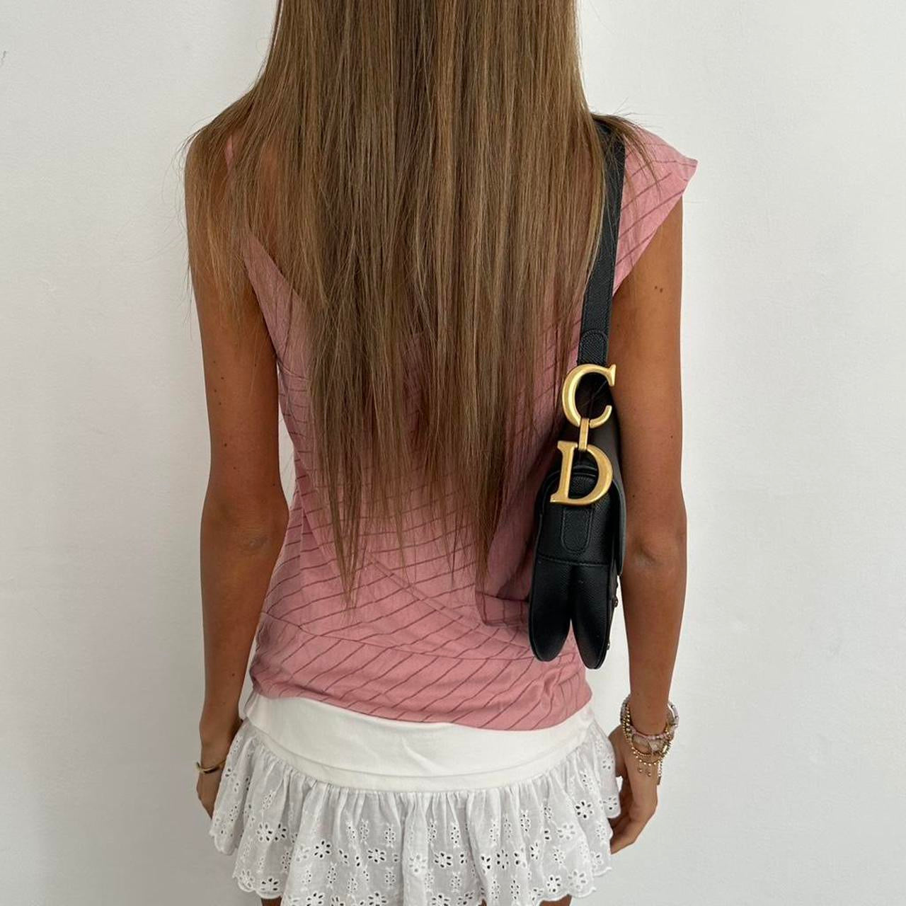 Vintage 2000’s asymmetrical pink top