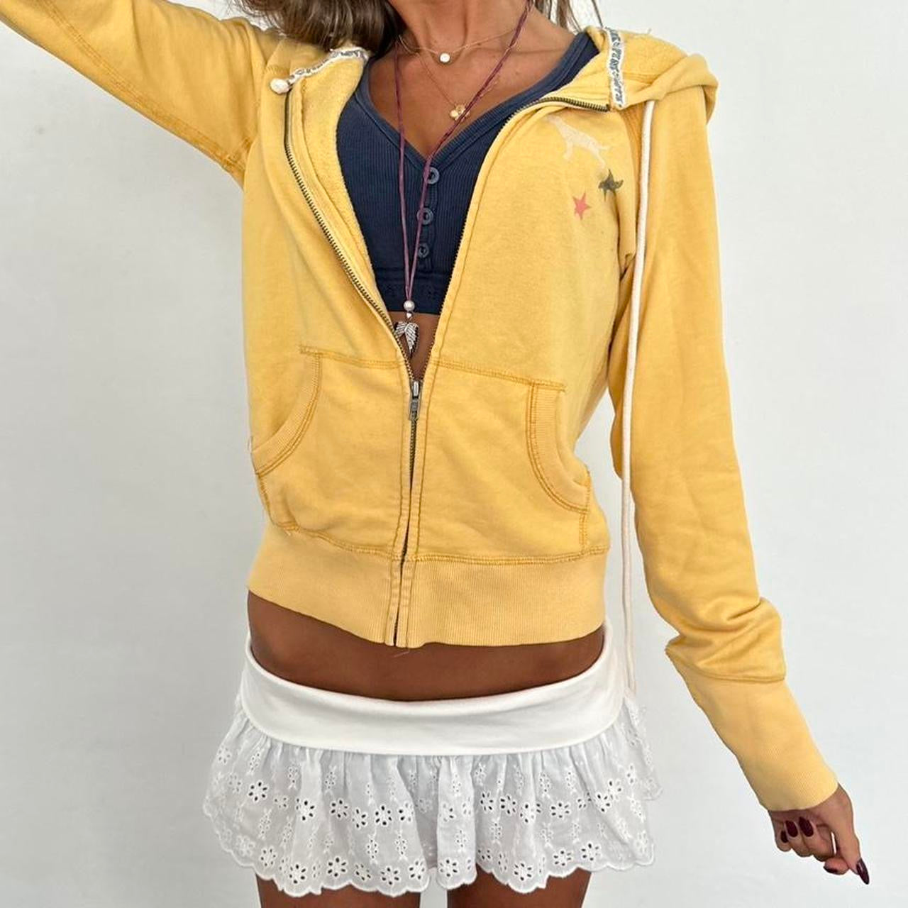 Vintage 2000’s Victoria’s Secret yellow ‘kiss me’ hoodie