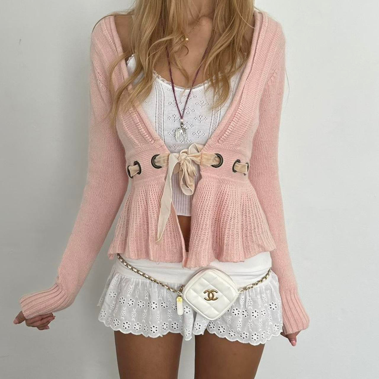 Vintage 90’s baby pink soft cardigan top