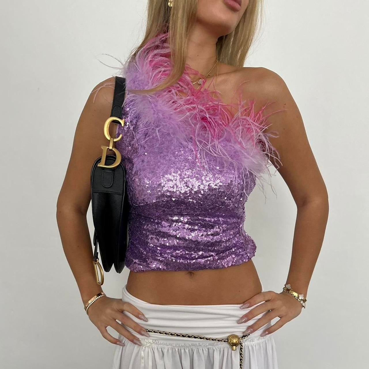 Vintage 2000’s sequin asymmetrical top