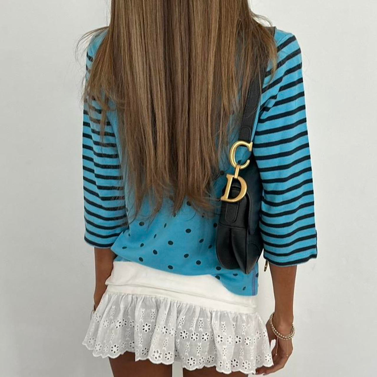 Vintage 2000’s blue polka dot top