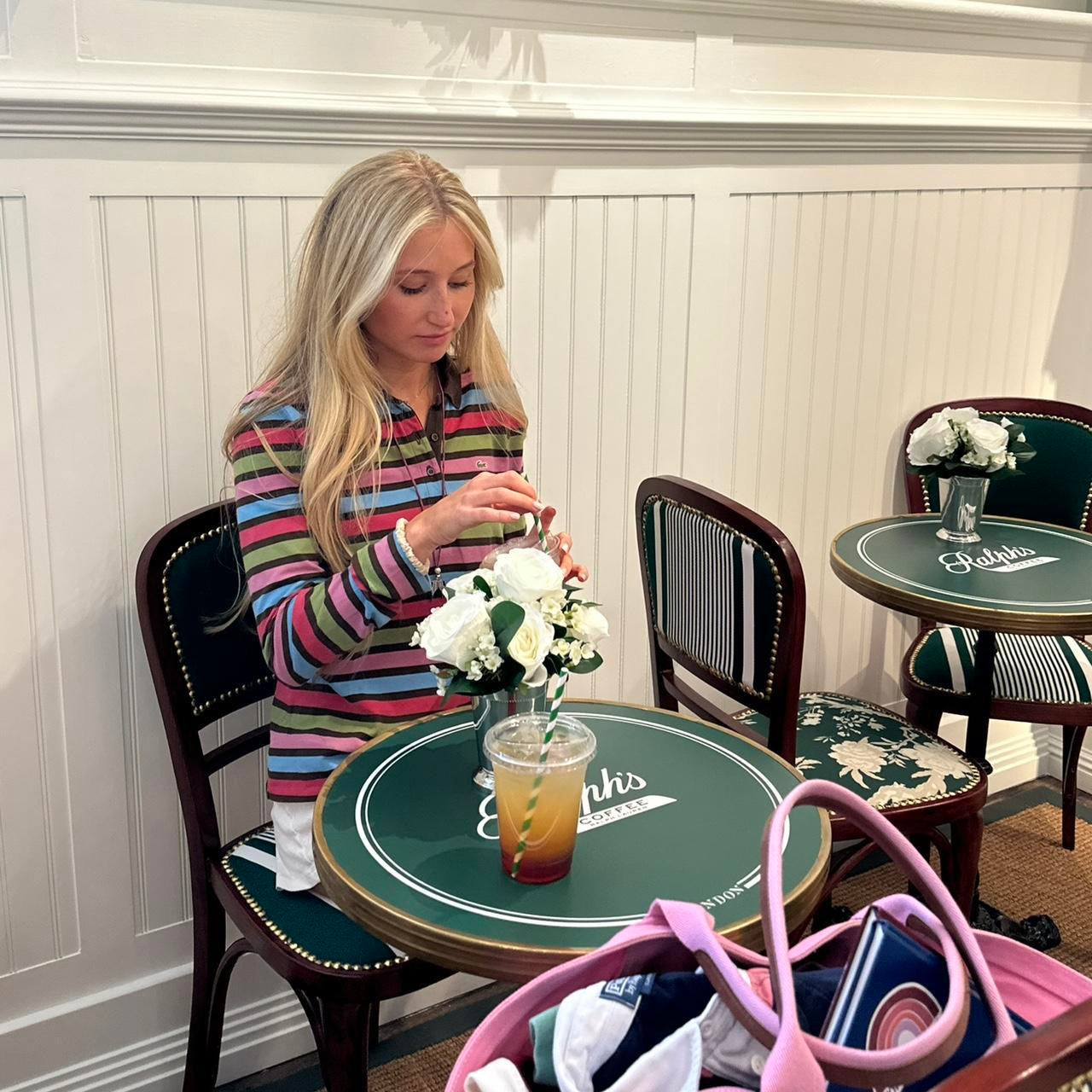Vintage Lacoste stripe colourful long sleeve polo top