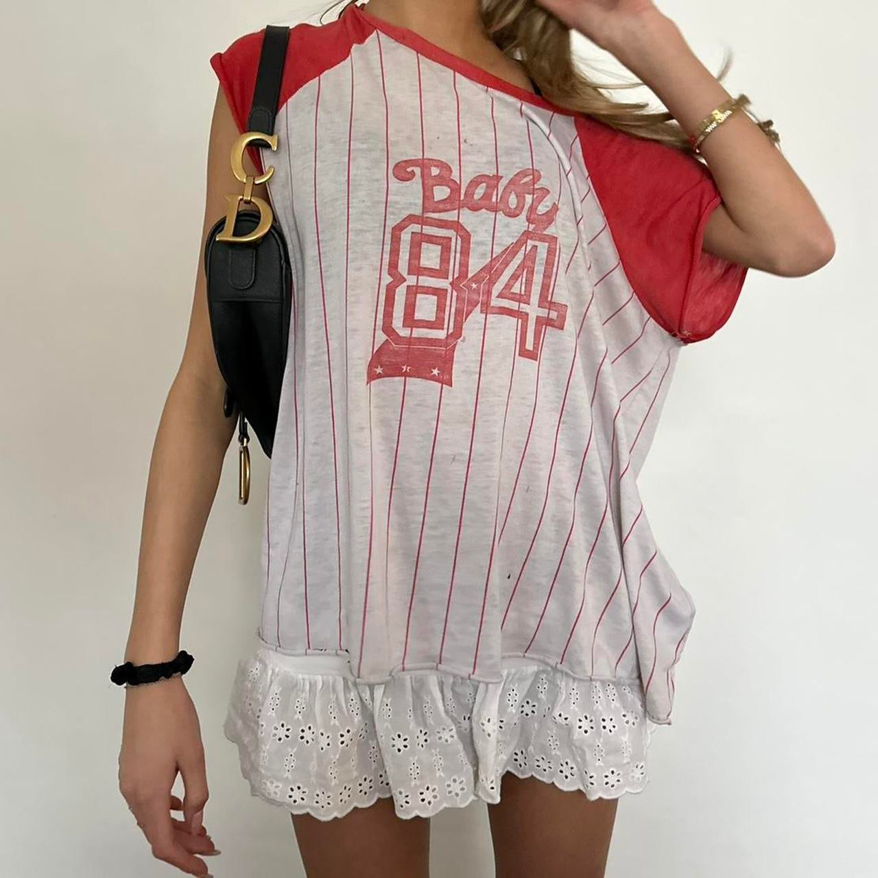 Vintage rare 80s distressed Baby 84 jersey top