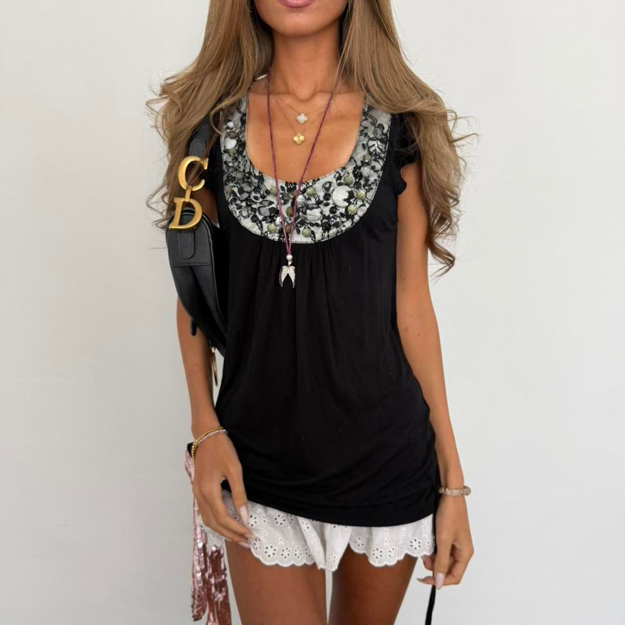 Vintage 90’s lace black top