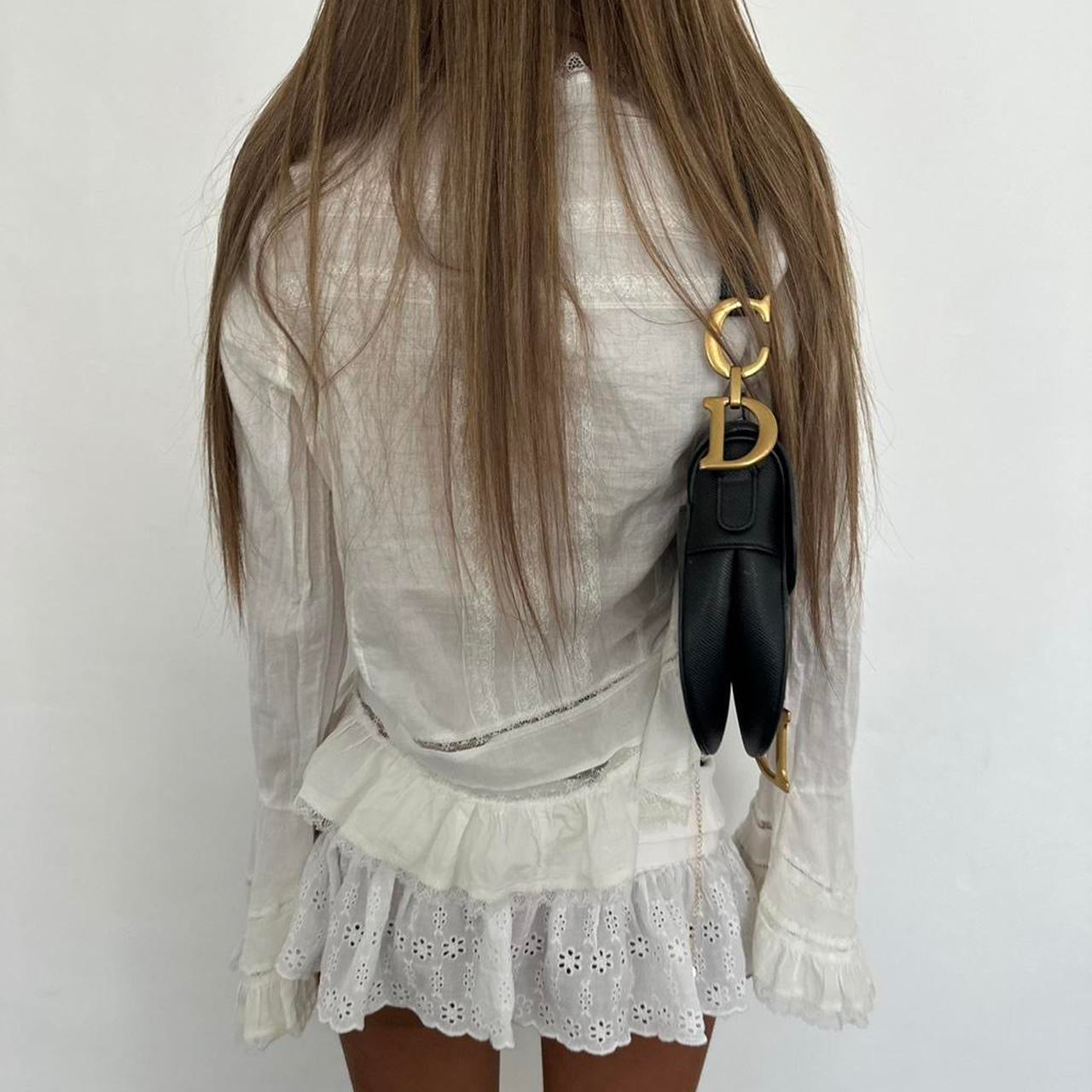 Vintage 00s white boho top