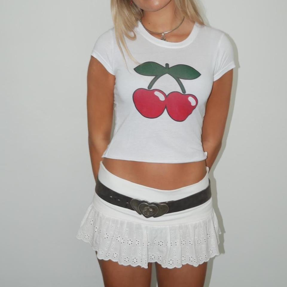 Vintage cherry baby tee