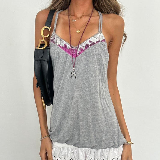 Vintage 2000’s grey sequin top