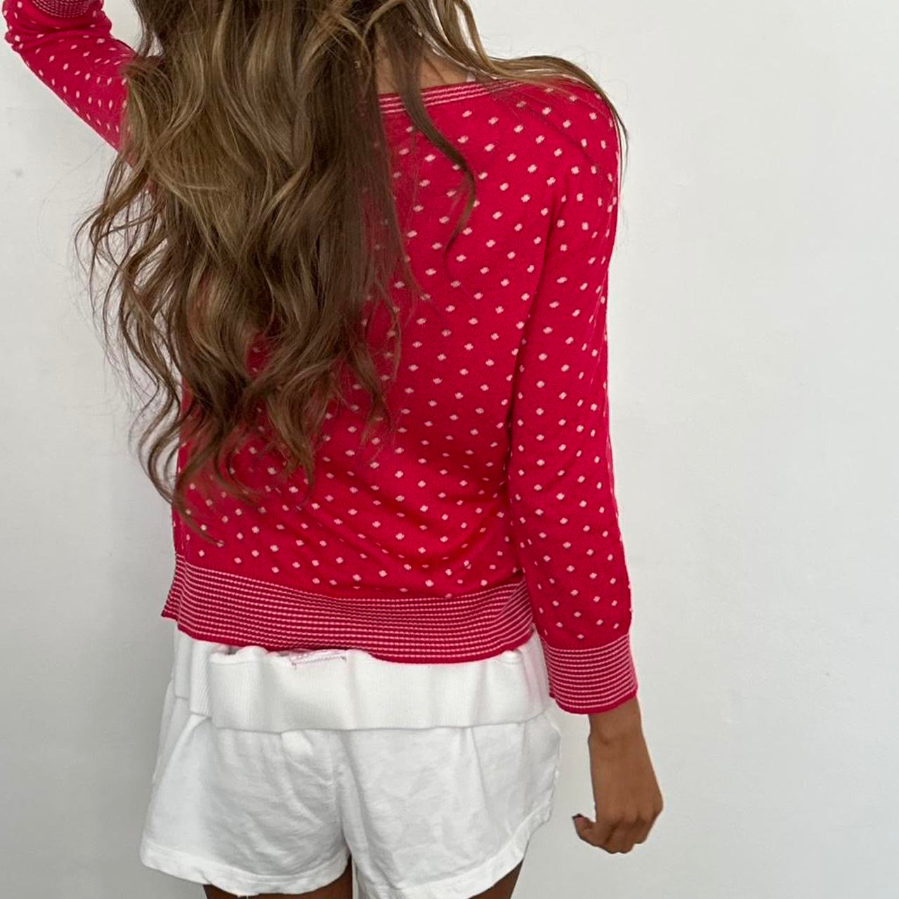 Vintage polka dot button down cardigan top
