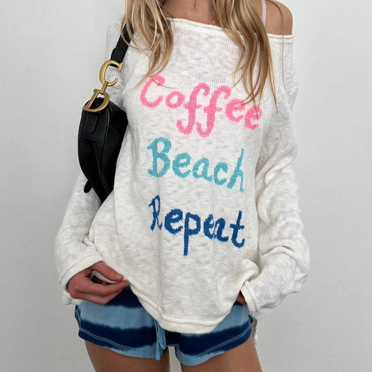 Vintage ‘coffee beach repeat’ sweater