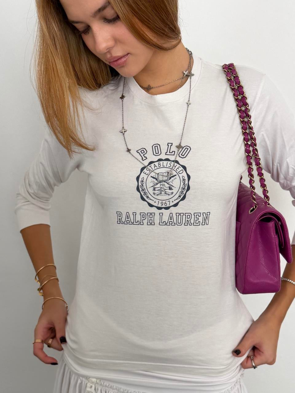 Vintage Polo Jeans long sleeve white preppy top