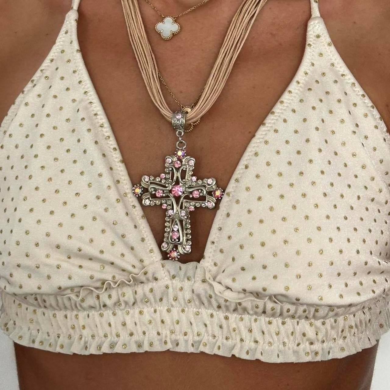 Vintage 00s cross pendant necklace