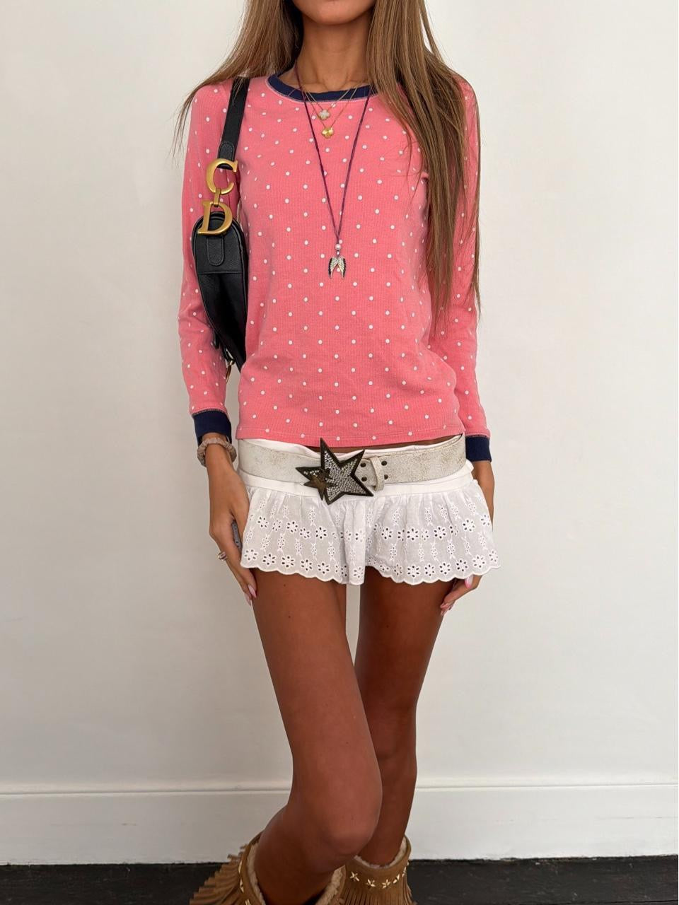 Vintage 00’s polka dot long sleeve top