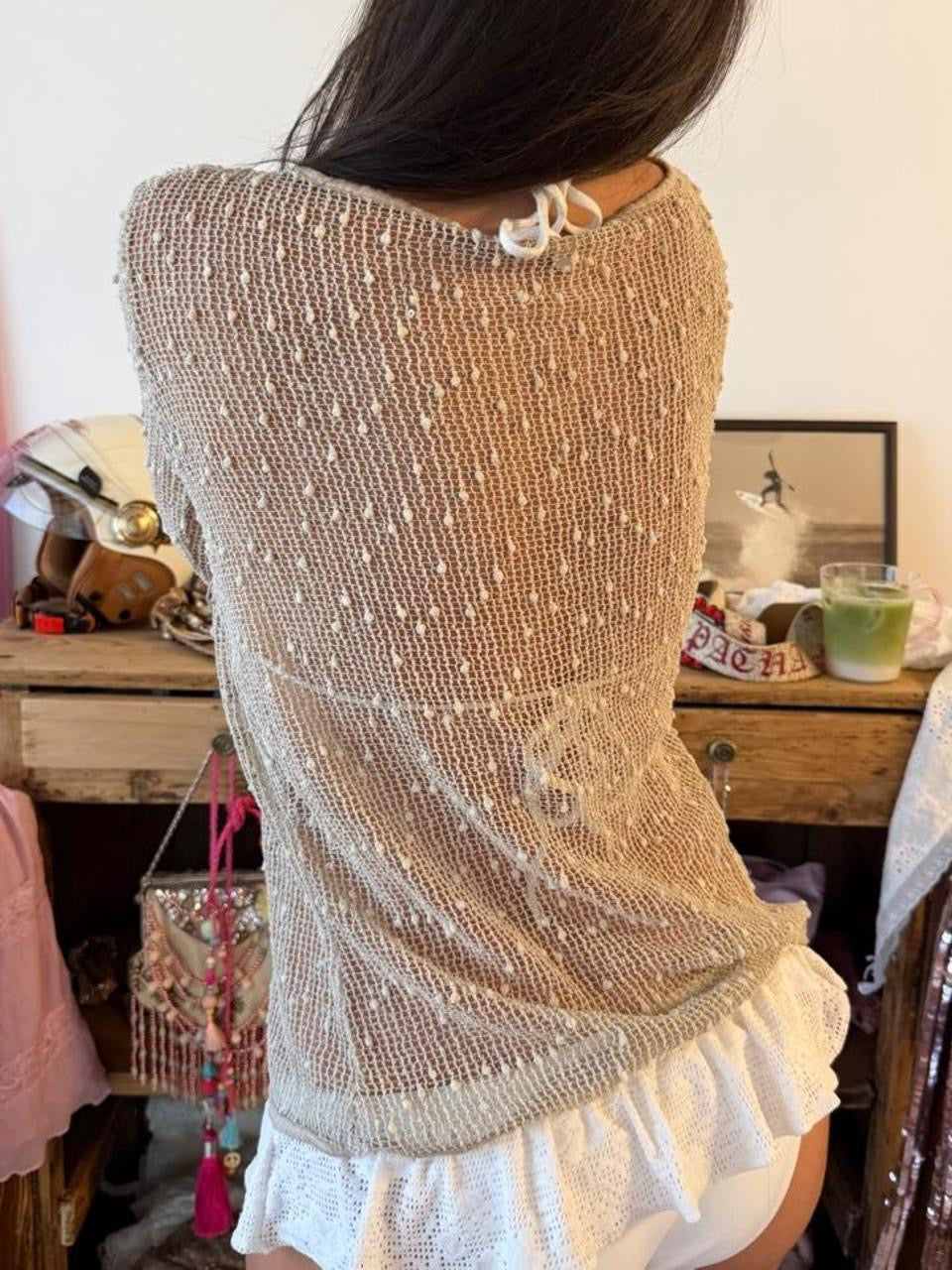Vintage 90’s grey long sleeve cardigan top