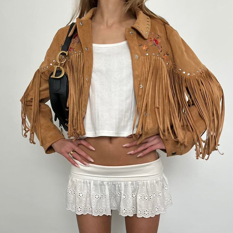 Vintage 2000’s fringe embroidered jacket