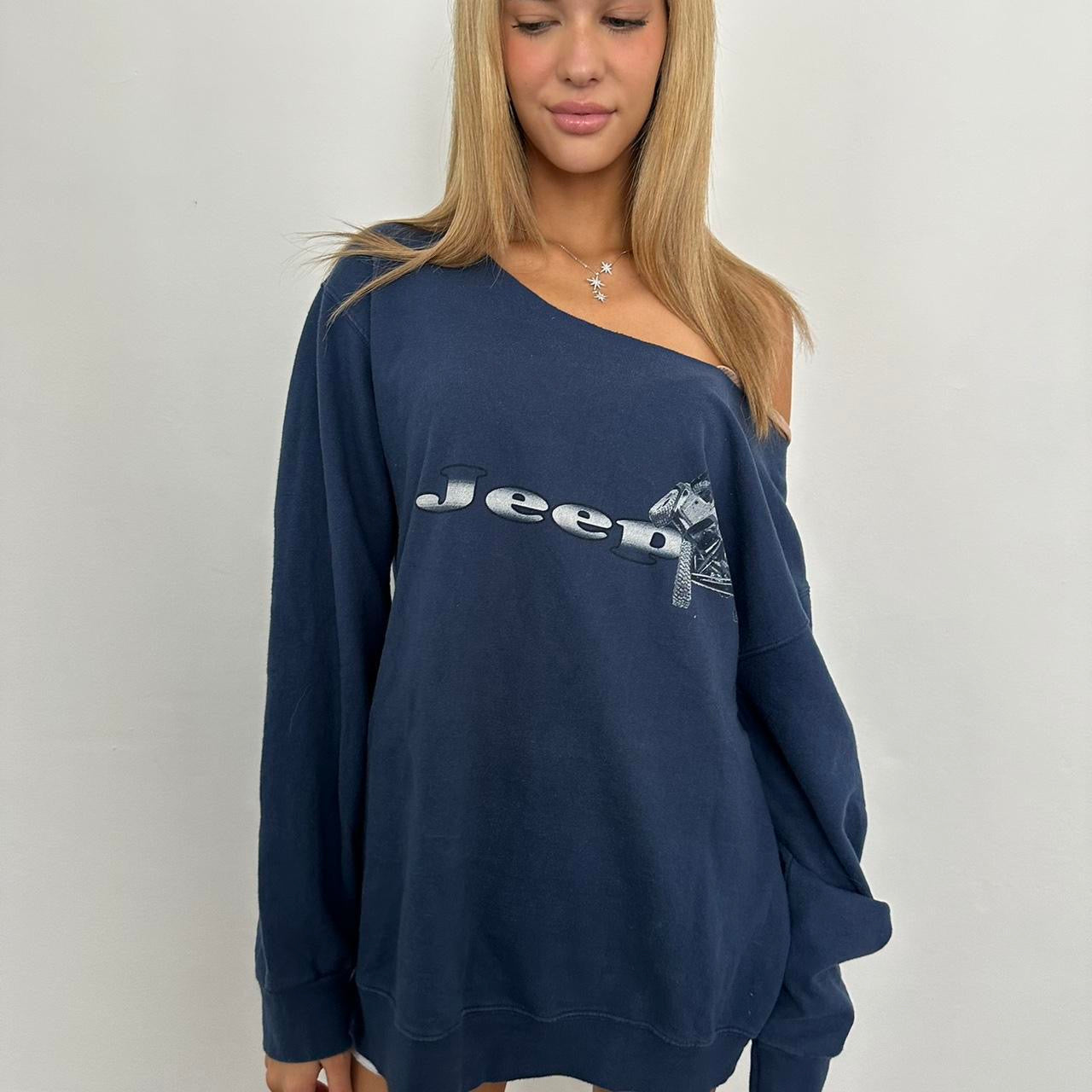 Vintage 90’s navy Jeep girl sweater