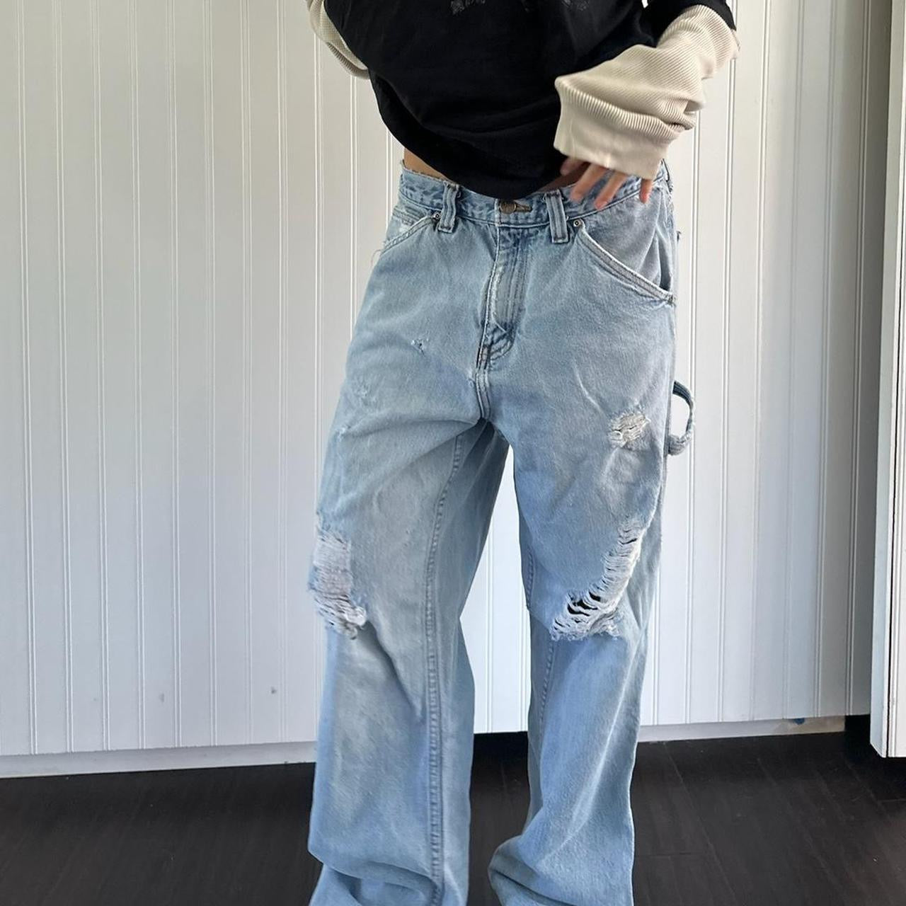 Vintage 90’s distressed blue carpenter jeans