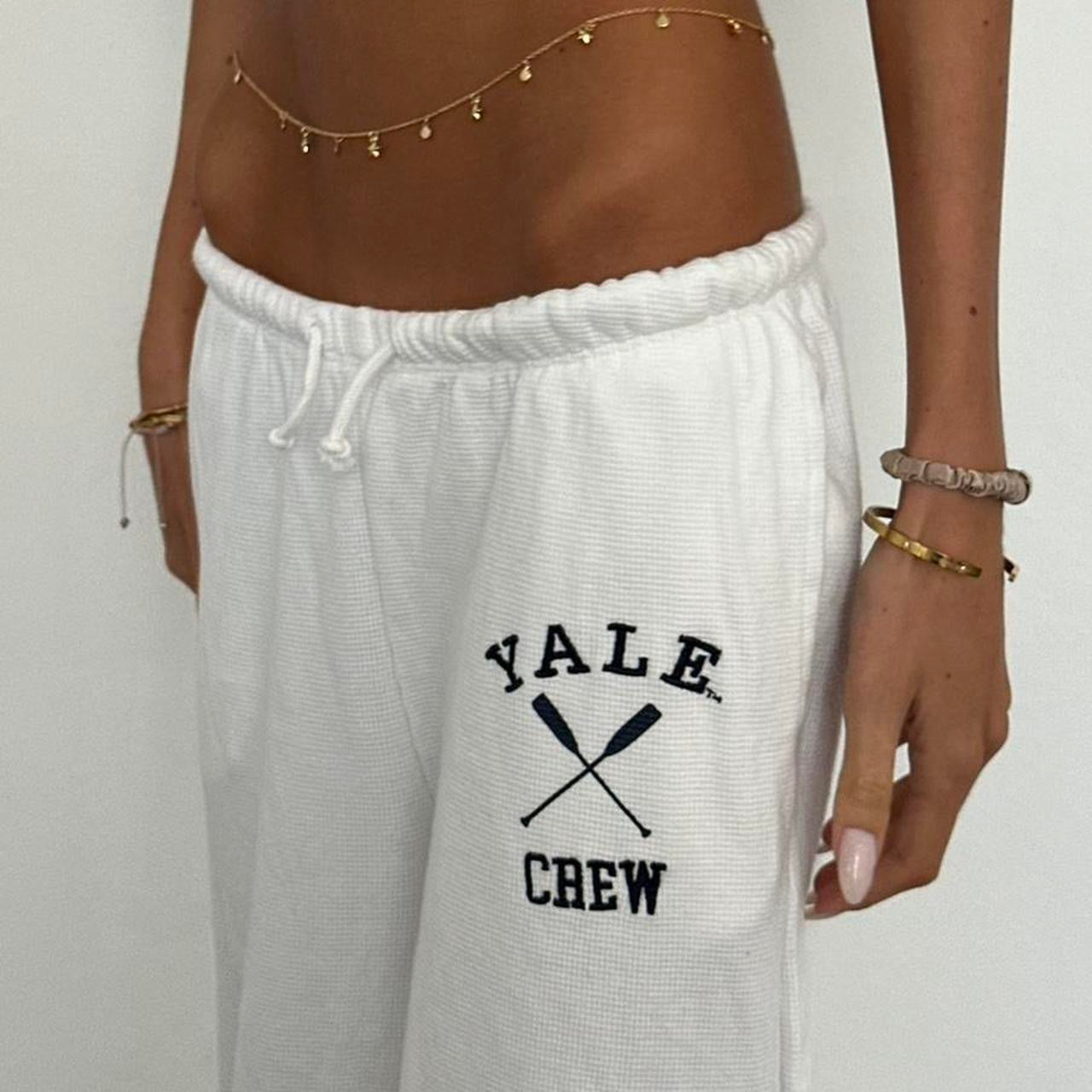 Vintage Yale crew white waffle pants