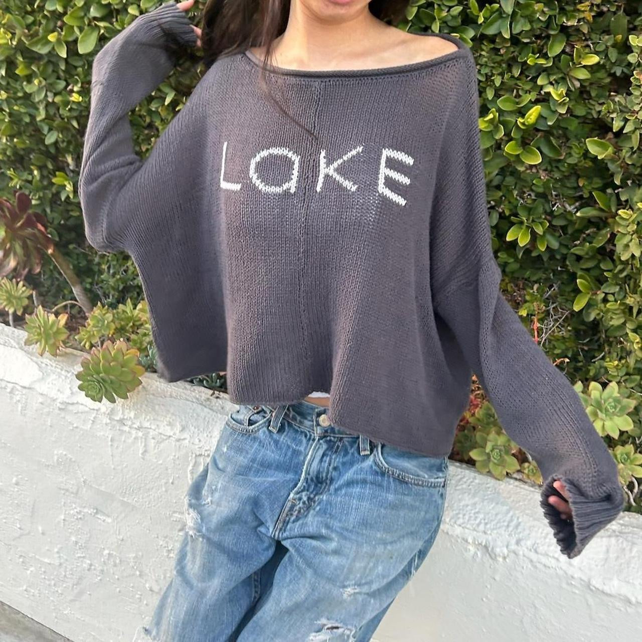 Vintage Lake off the shoulder sweatshirt