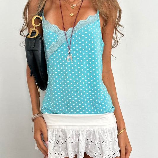 Vintage 2000’s blue polka dot cami