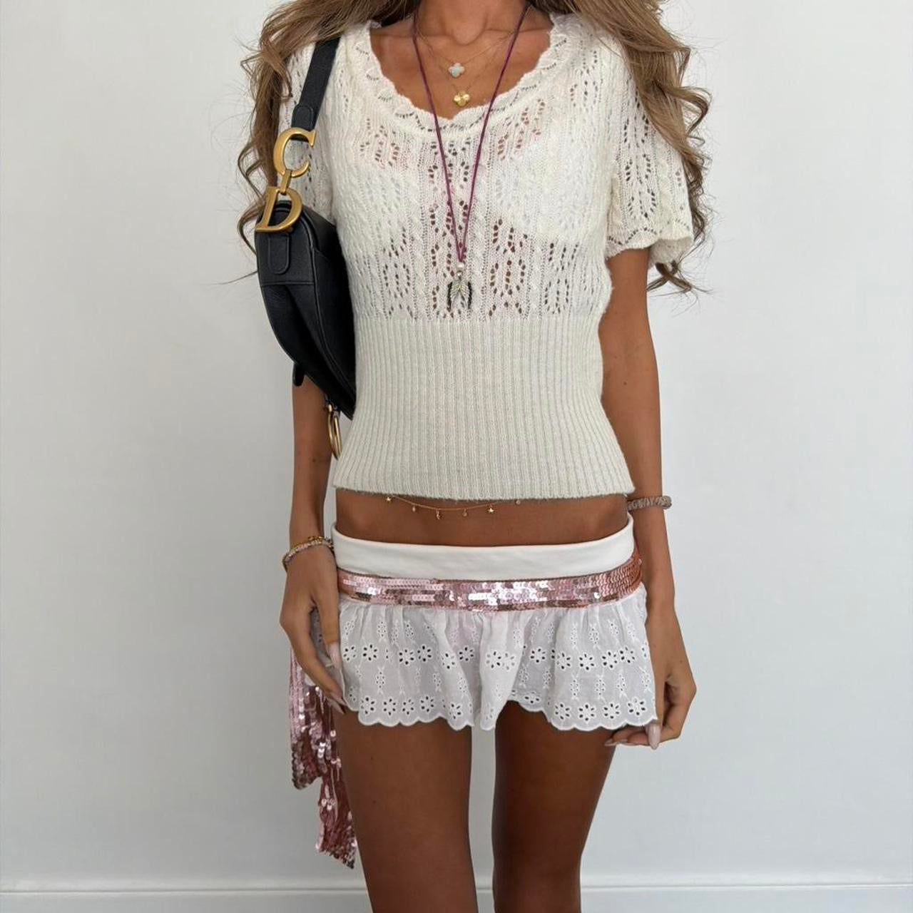 Vintage 00’s white boho top