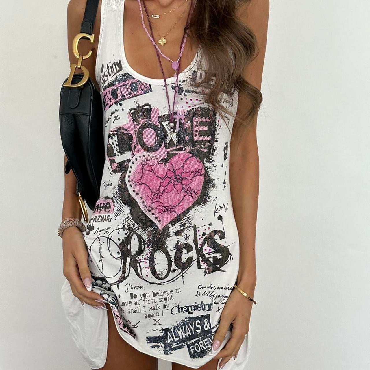 Vintage 00s Love Rocks mini dress