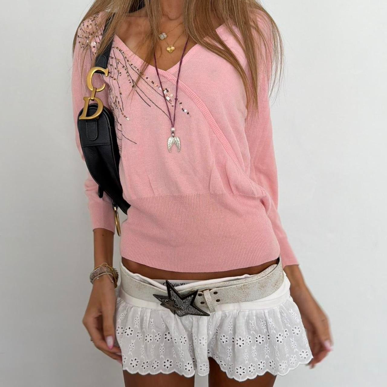 Vintage 00s pink knit sweater