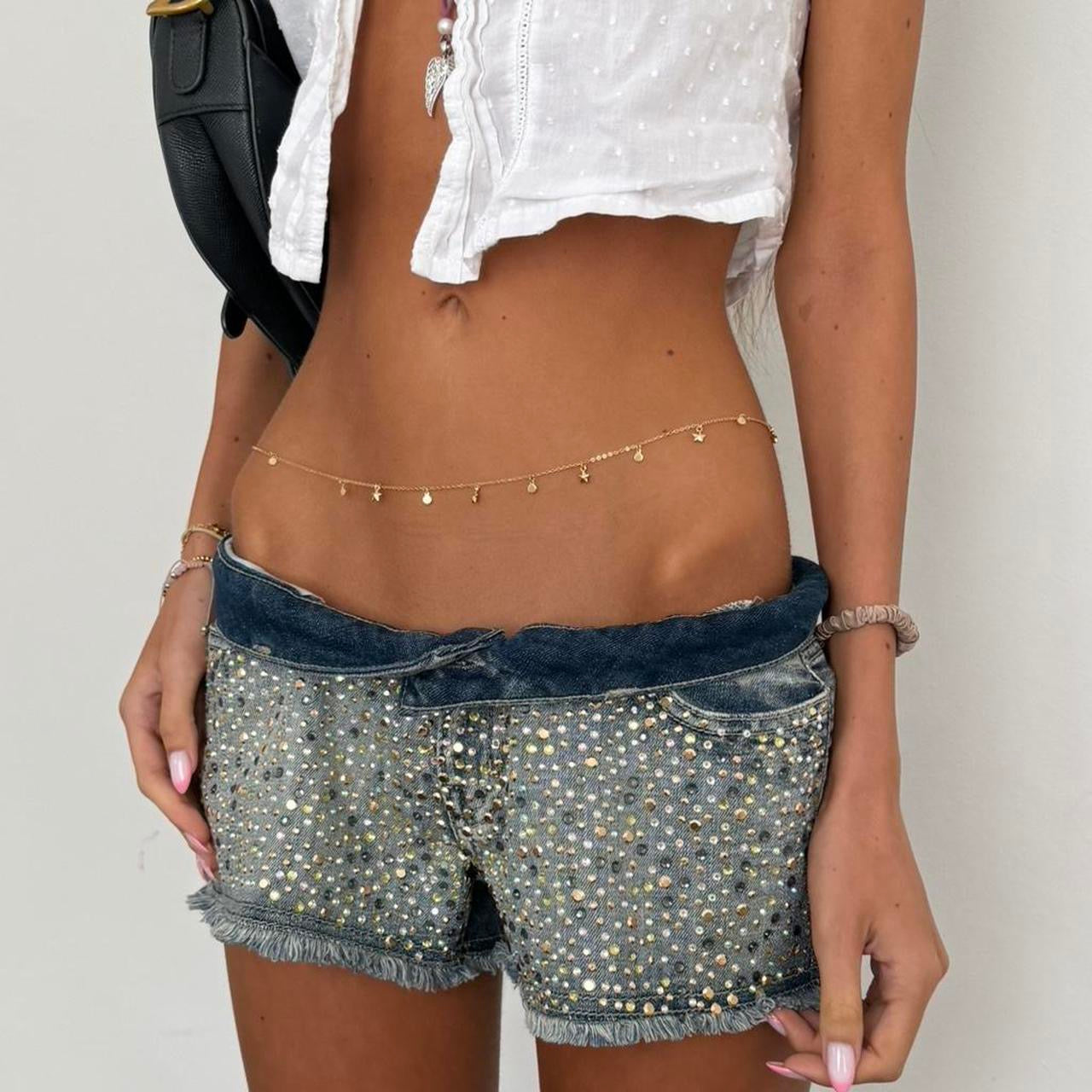 Vintage 00’s embellished denim shorts
