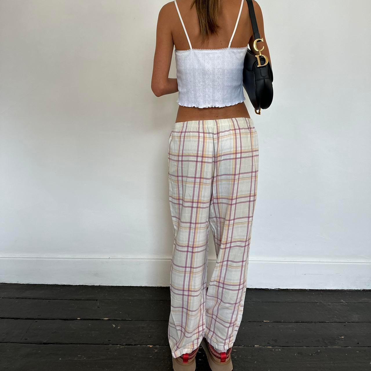 Vintage pastel plaid pants