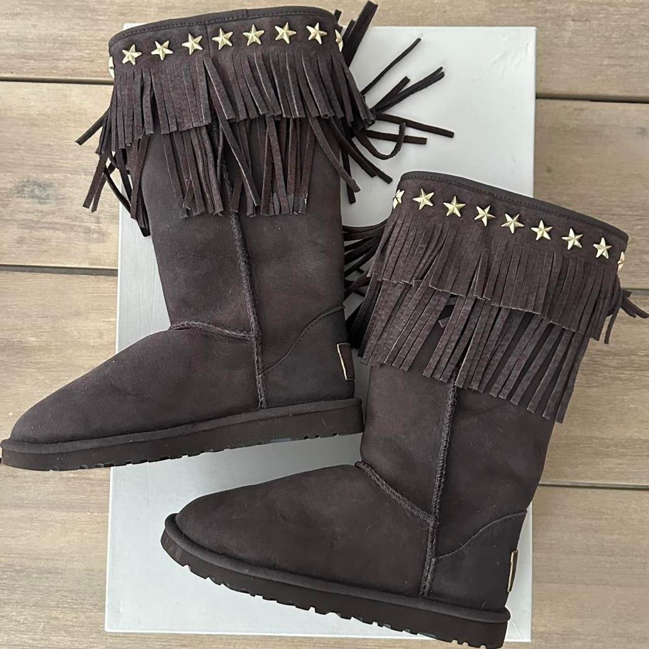 Vintage chocolate brown 2010 Jimmy Choo X Ugg boots – Chelsea Thrift