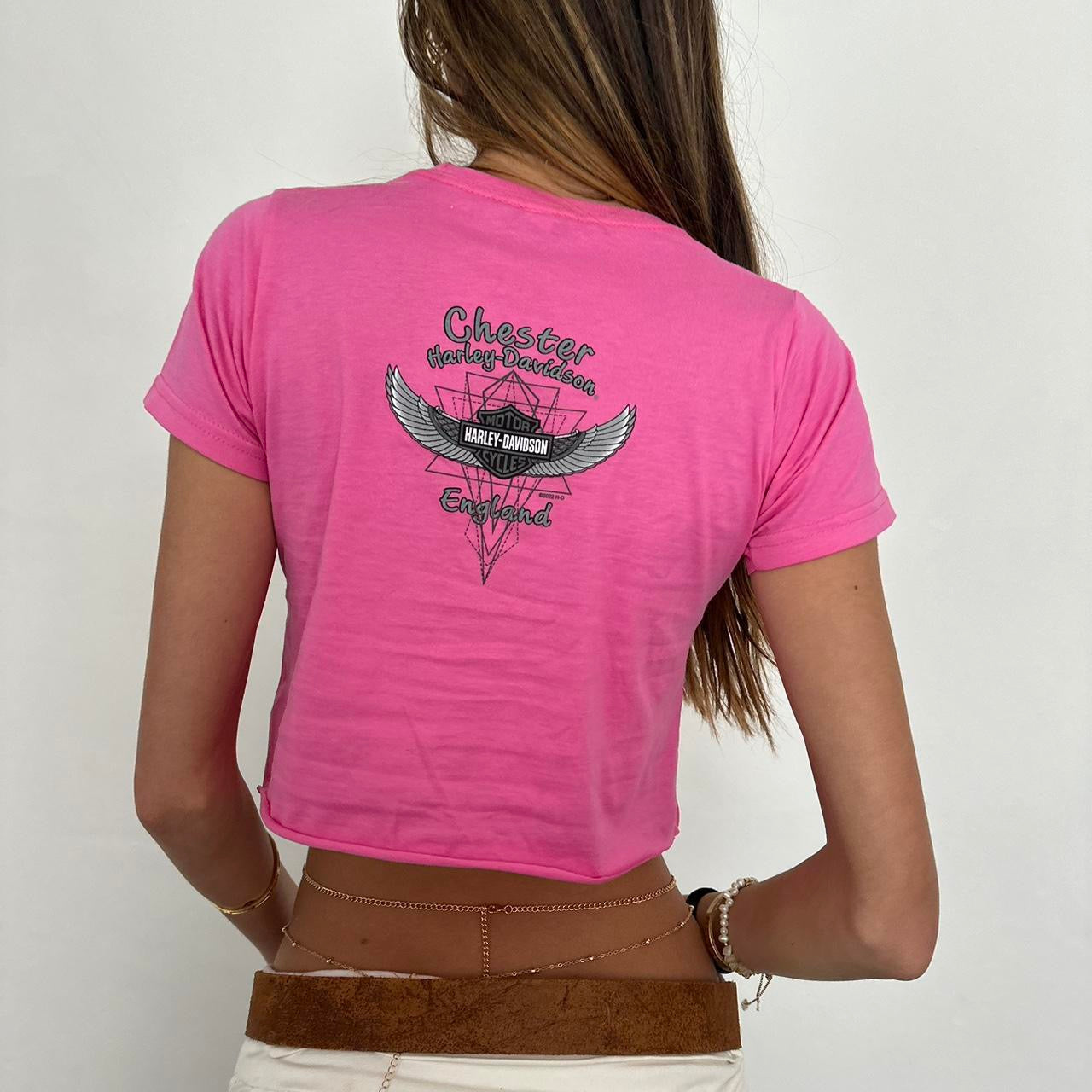 Vintage Harley Davidson pink baby tee 🩷