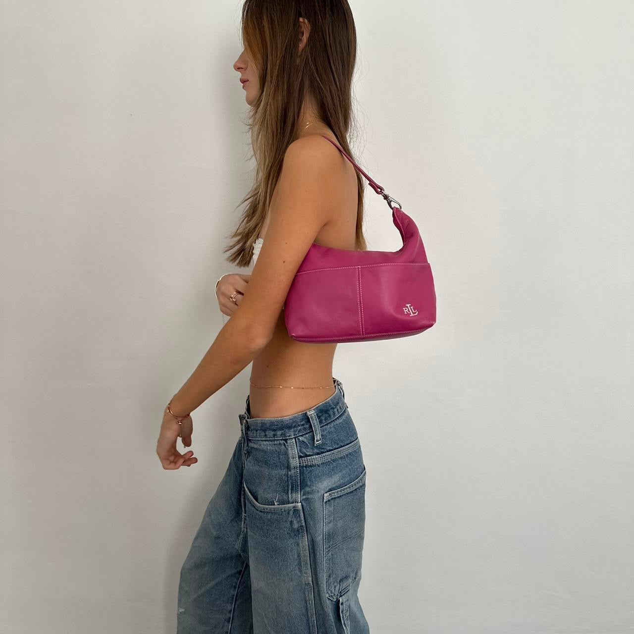 Vintage Ralph Lauren early 2000s pink shoulder bag