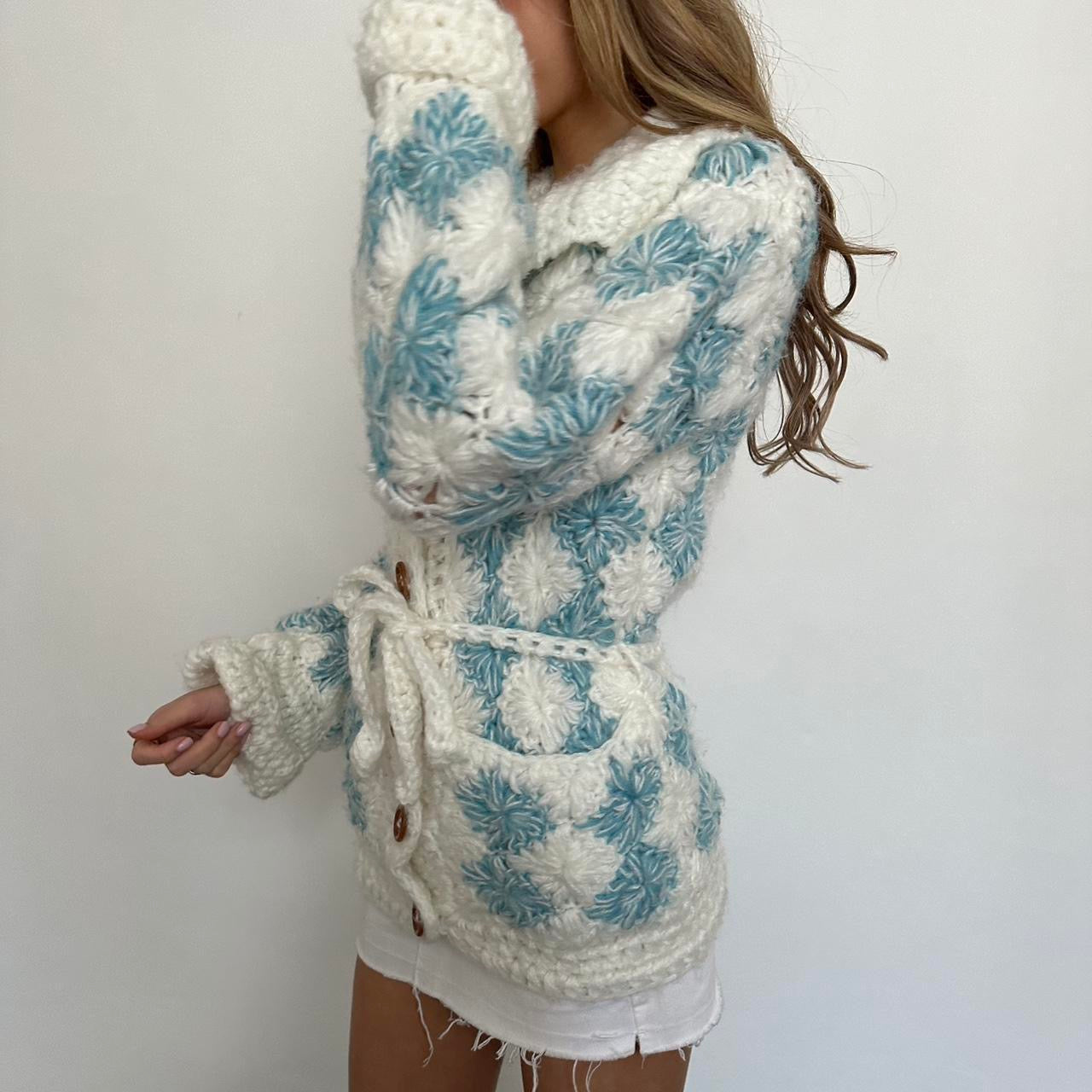 Vintage 2000’s chunky knit crochet cardigan/jacket