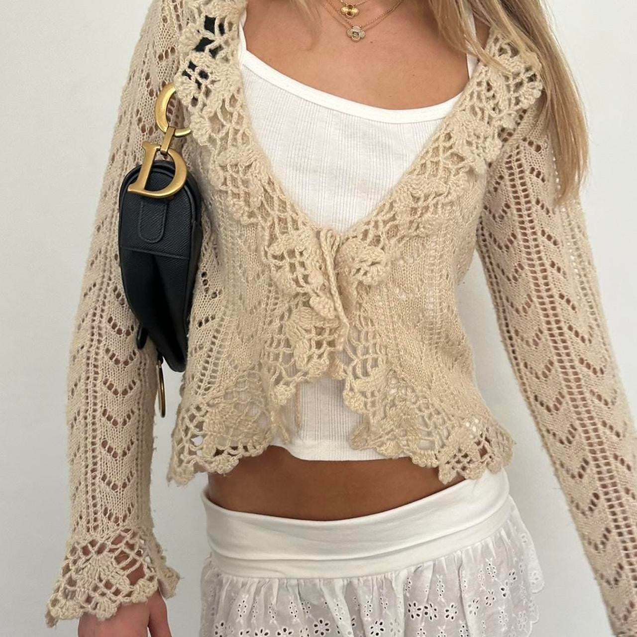 Vintage 90’s cream boho cardigan