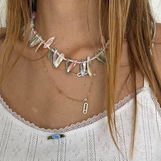 Vintage pastel shell necklace 🩷