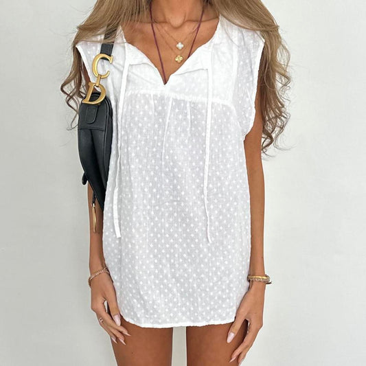 Vintage 00s white boho top