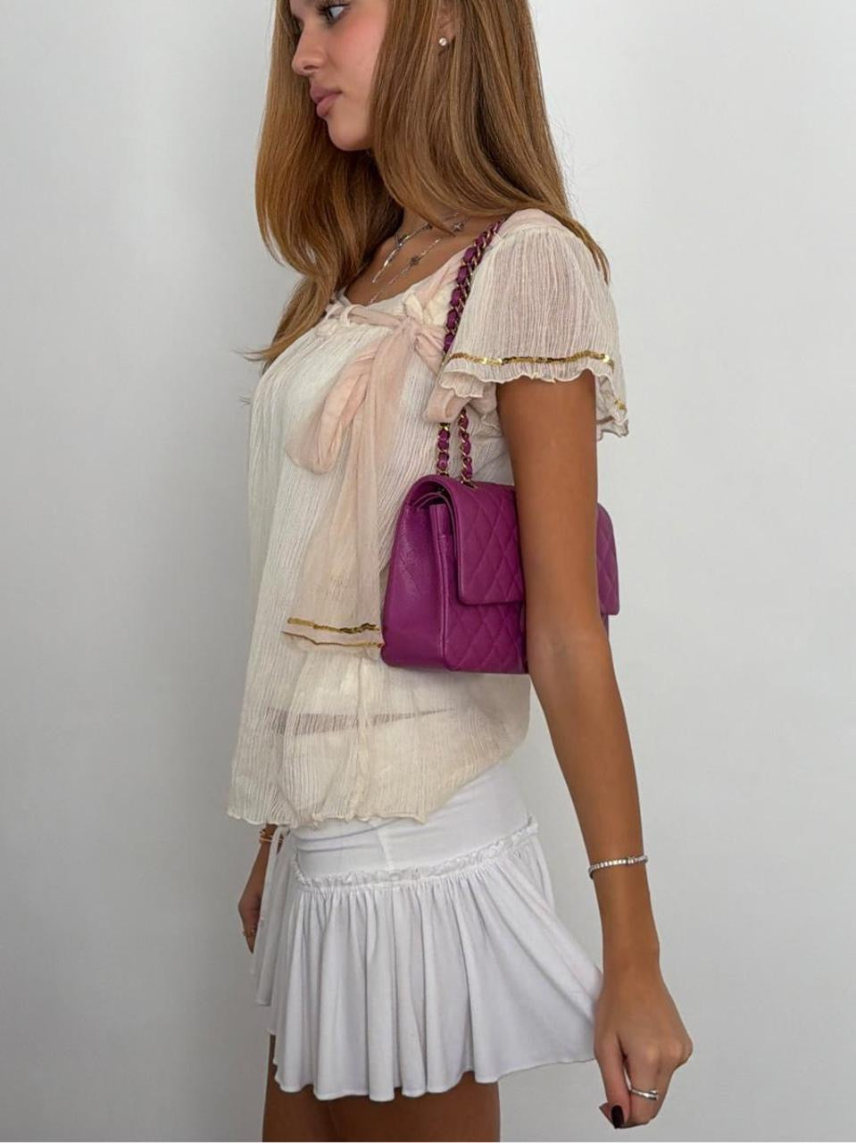 Vintage 00’s cream sheer blouse top