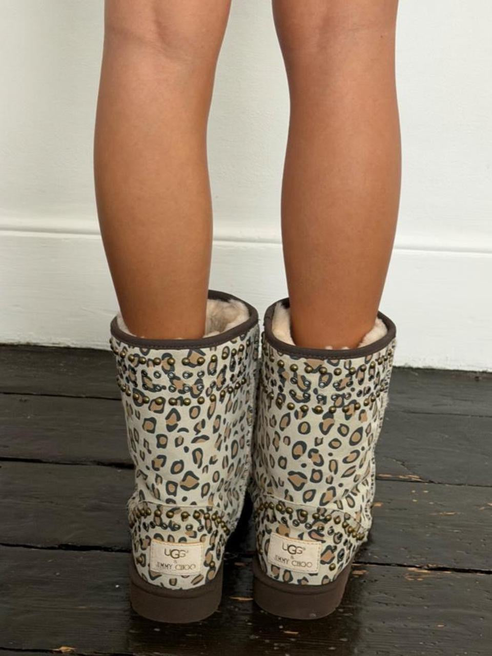 Vintage 2010 Jimmy Choo leopard print X Ugg boots