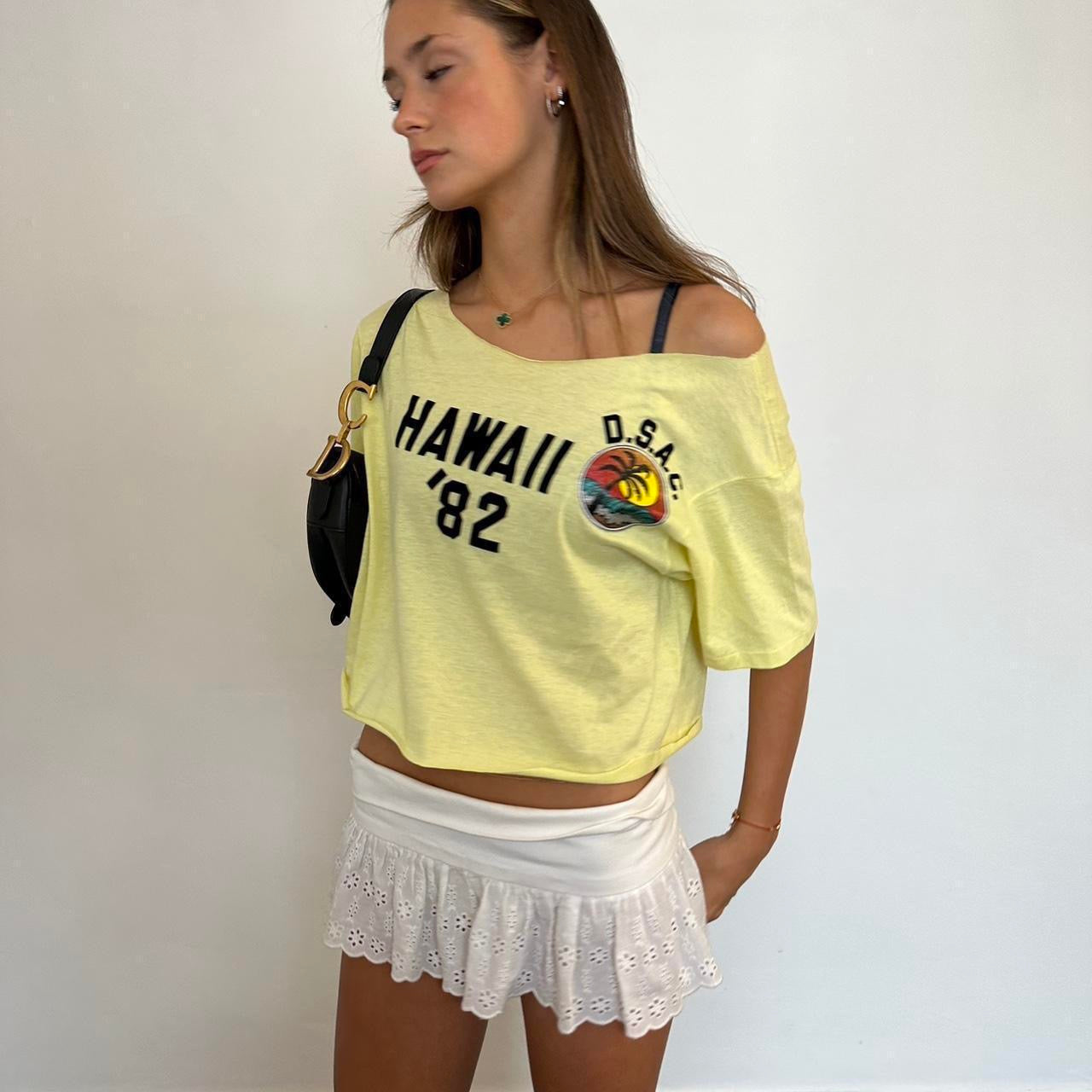 Vintage Hawaii 80s athletic club vintage off shoulder top