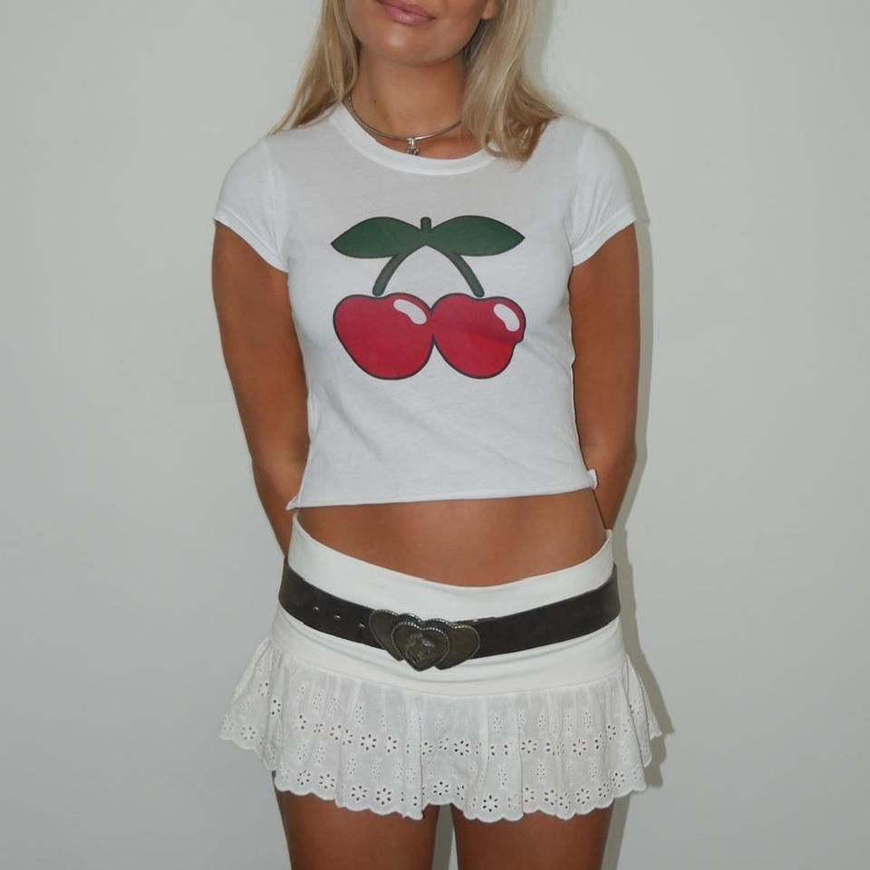 Vintage cherry baby tee