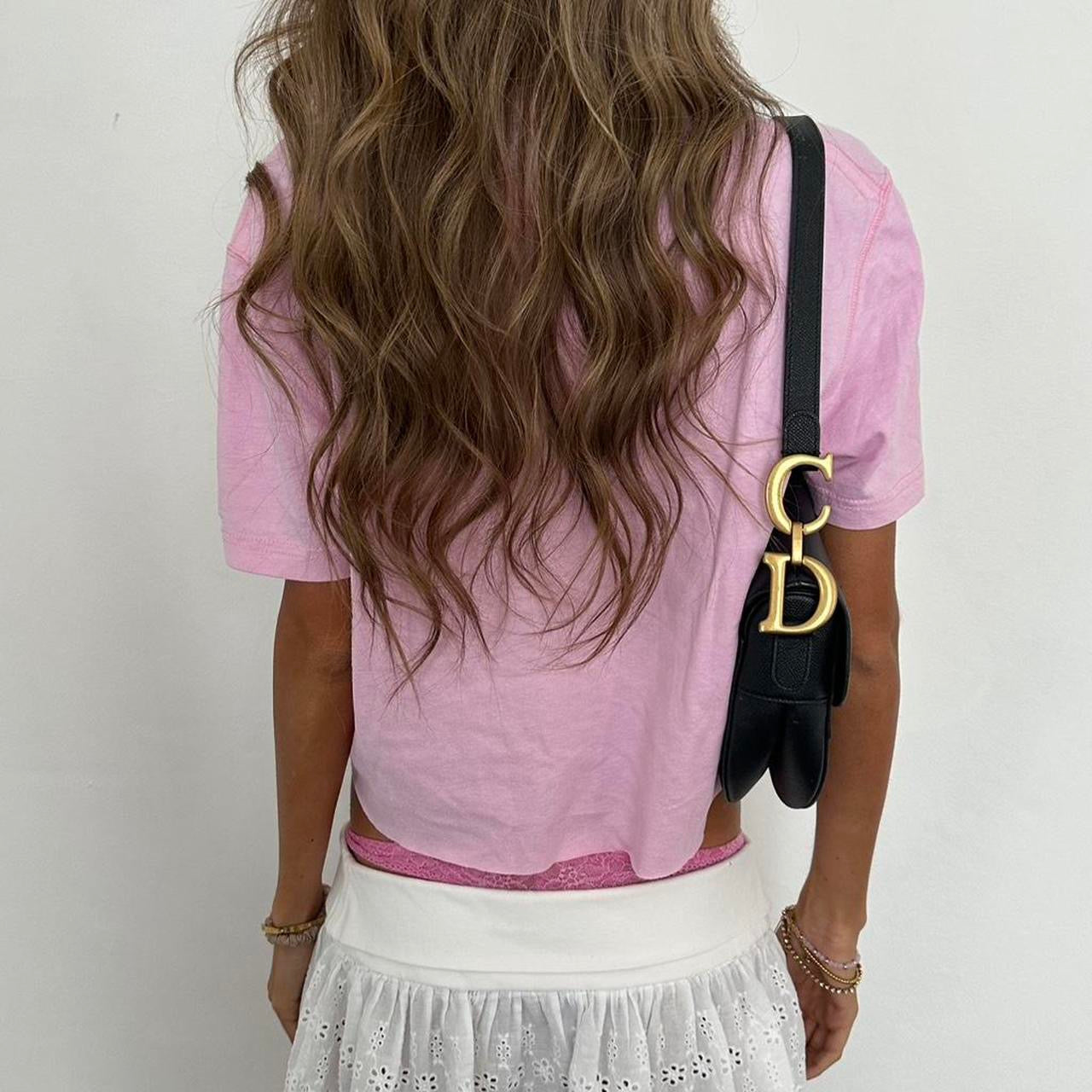 Vintage 00s Abercrombie & Fitch pink baby tee