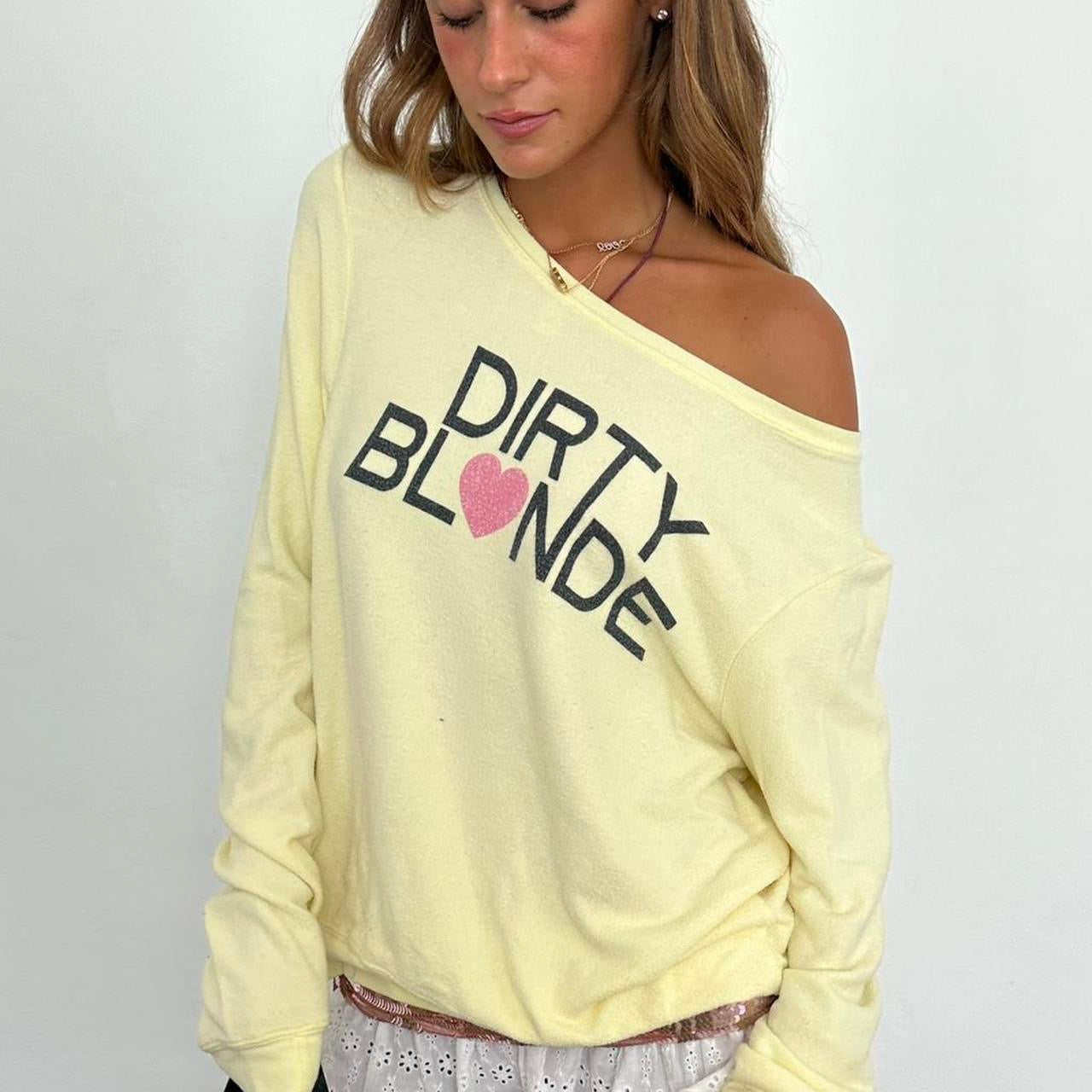 Vintage 00s yellow dirty blonde sweater