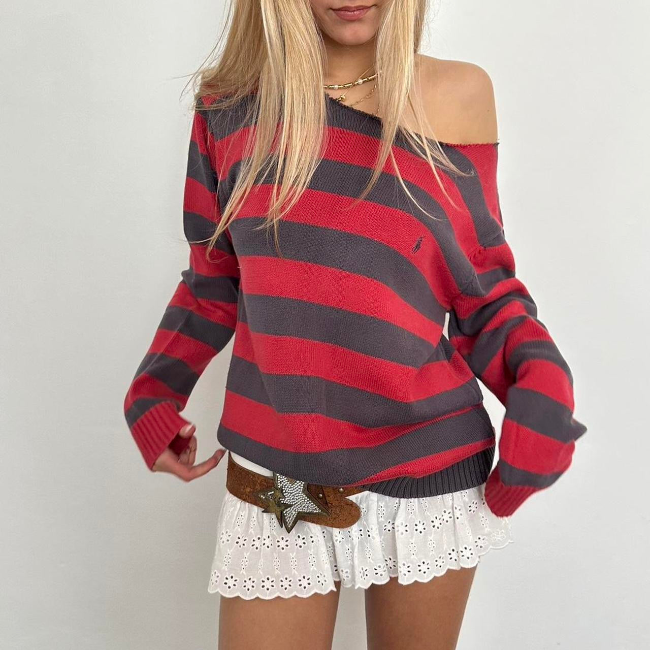 Vintage striped Ralph Lauren knitted jumper ❤️