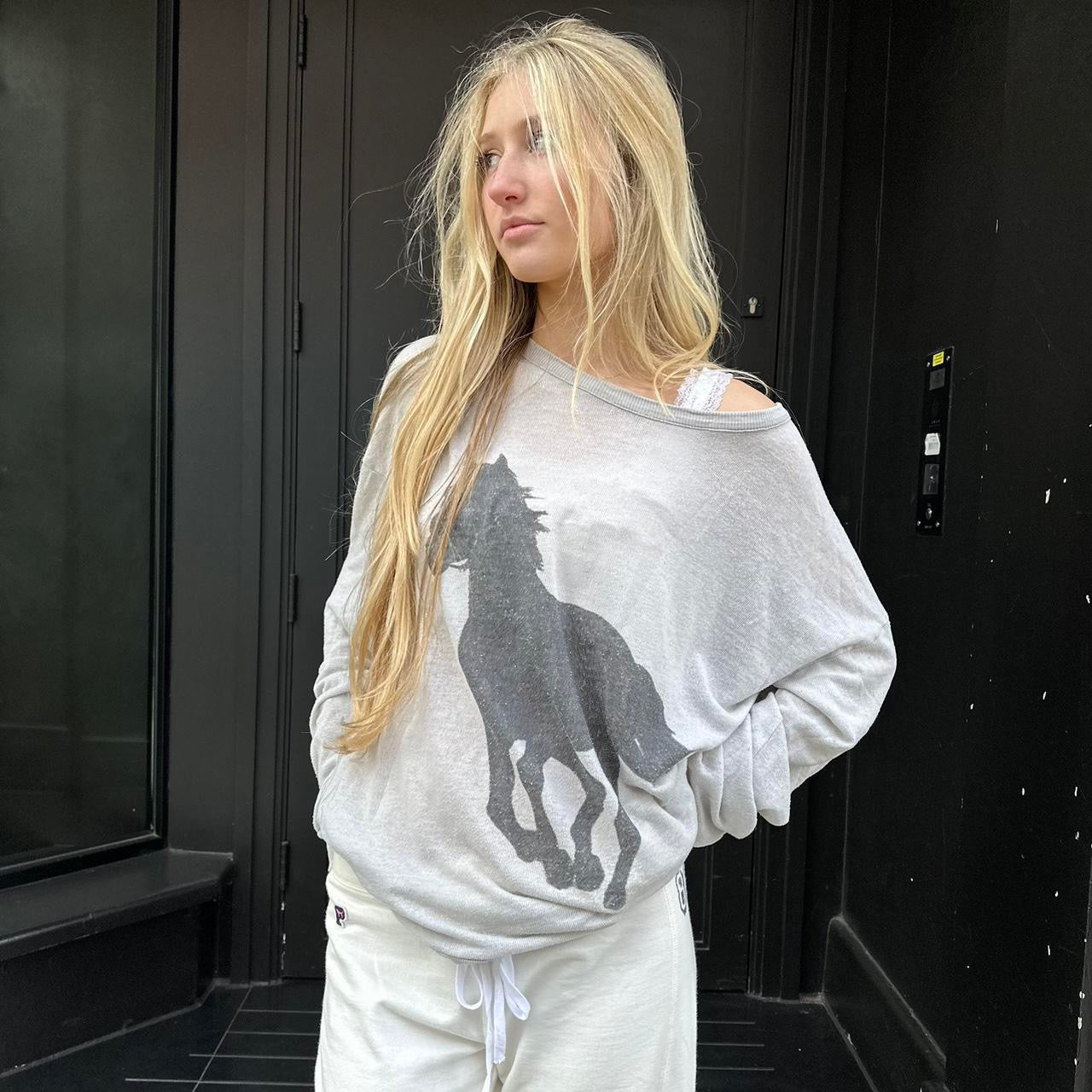 Vintage early 2000s horse long sleeve sweatshirt