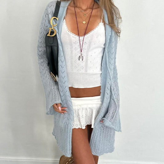 Vintage 2000’s Victoria’s Secret blue knit cardigan top