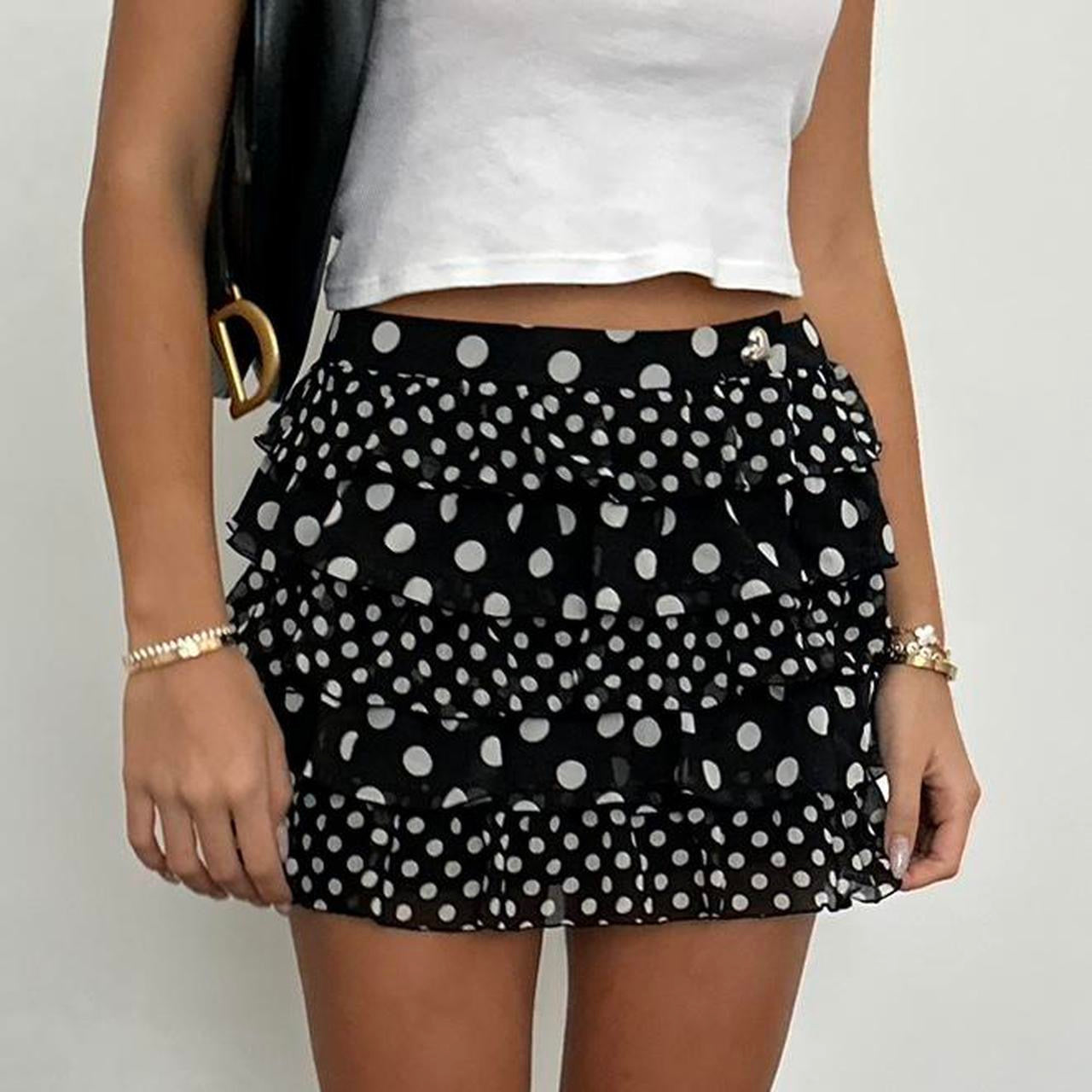 Vintage early 2000s polka dot mini skirt