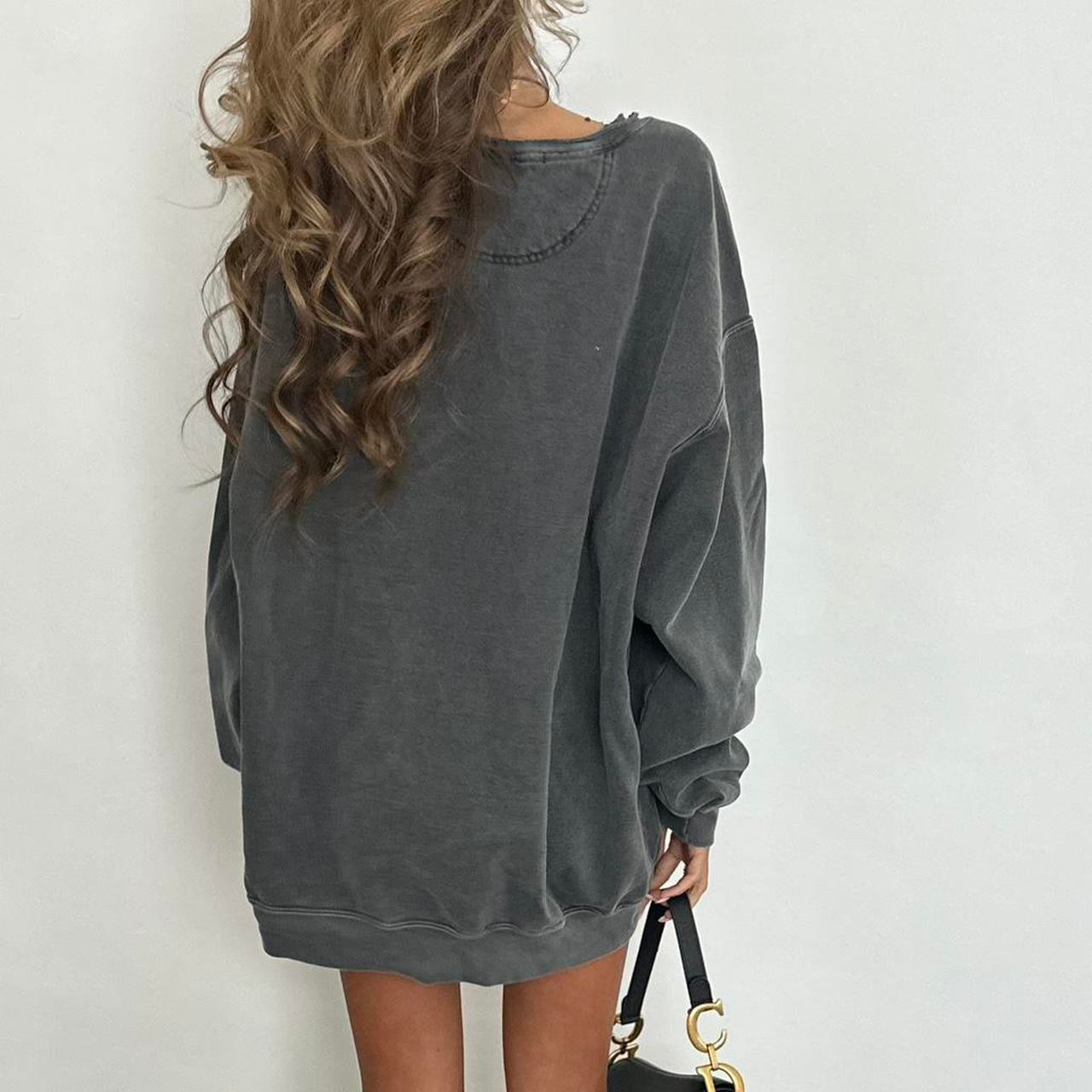 Vintage grey Montauk script washed distressed sweatshirt