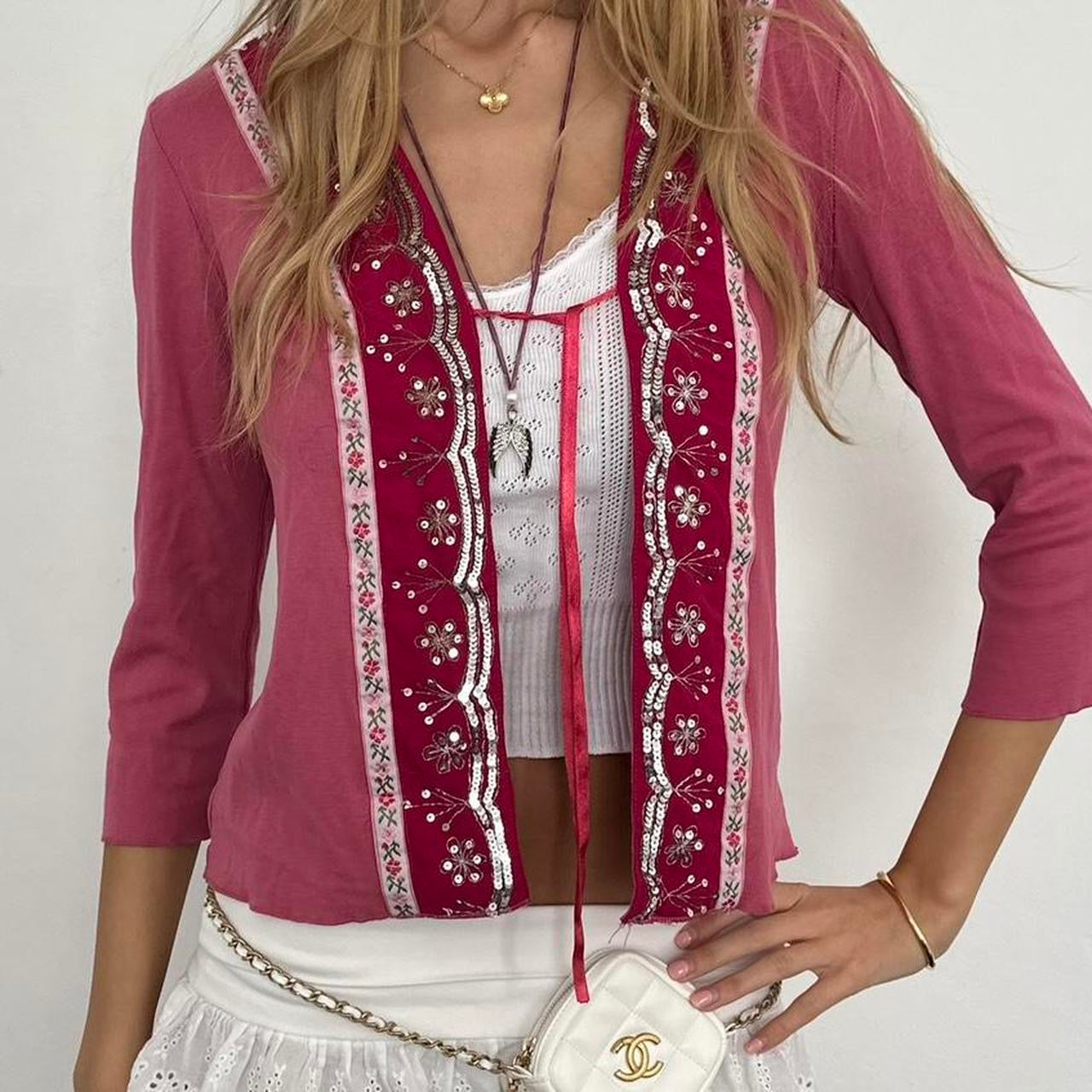 Vintage 90’s floral pink & red dreamy cardigan