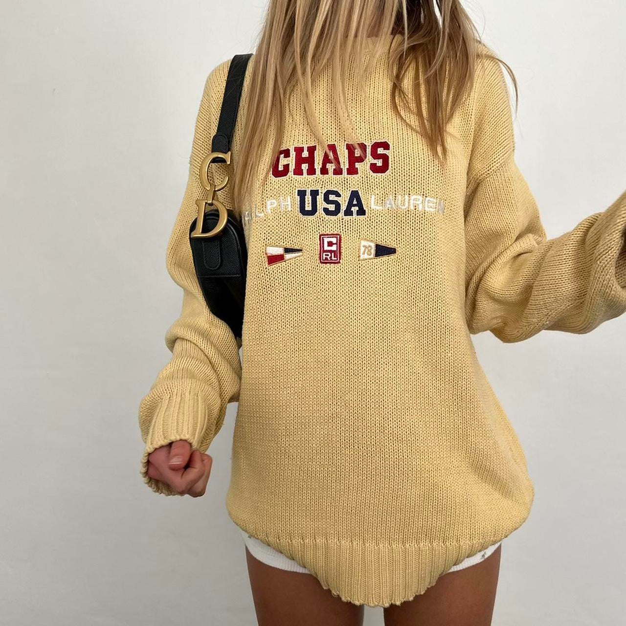 Vintage Ralph Lauren yellow flag sweater